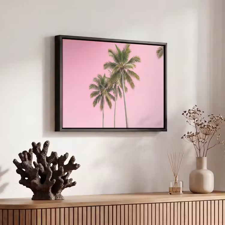 Canvas met lijst - Palmboom - Tropisch - Pink — 6