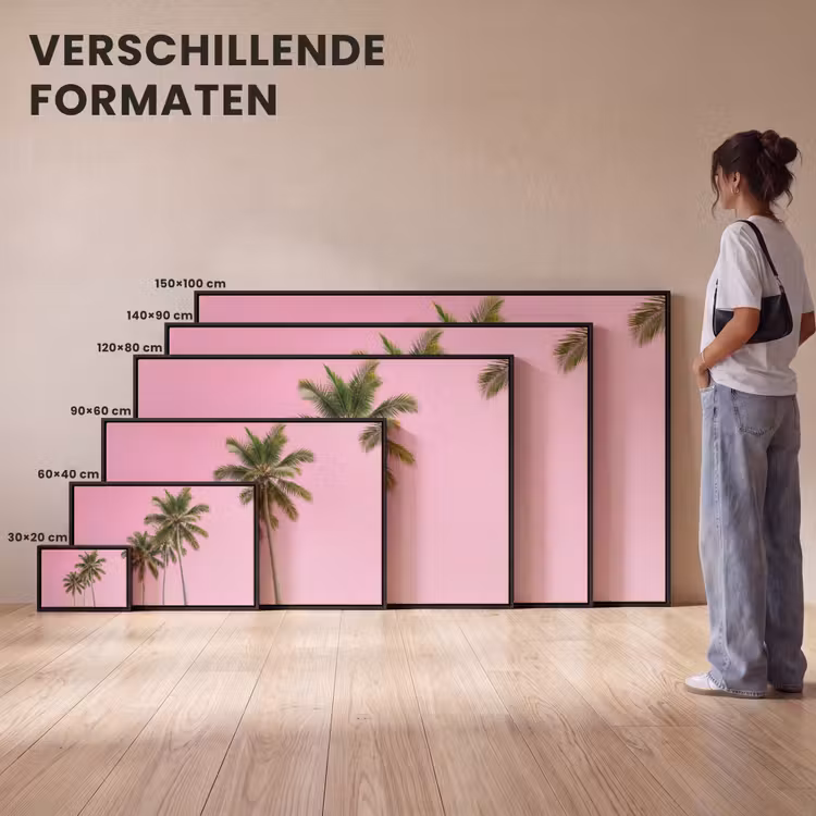 Canvas met lijst - Palmboom - Tropisch - Pink — 7