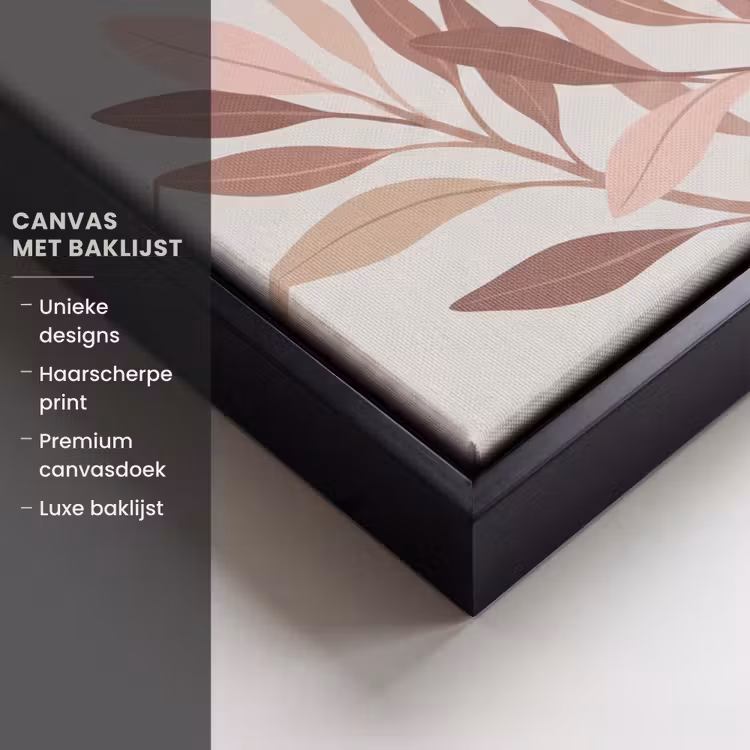 Canvas met lijst - Protea - Bloem - Botanisch - Beige — 5