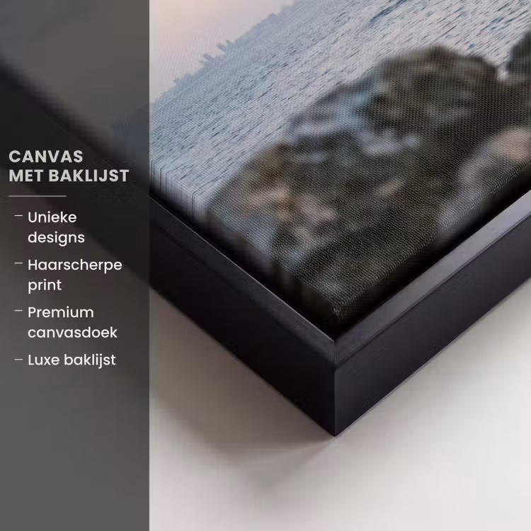 Canvas met lijst - Rotsen - Vuurtoren - Wit — 5