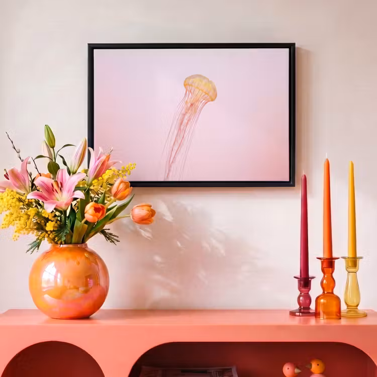 Canvas met lijst - Sierlijk - Kwal - Roze — 4