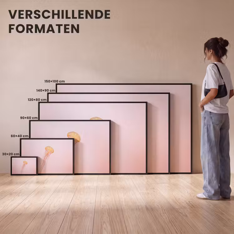 Canvas met lijst - Sierlijk - Kwal - Roze — 7