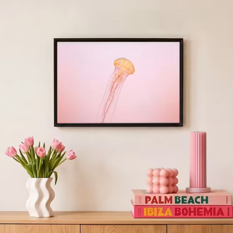 Canvas met lijst - Sierlijk - Kwal - Roze — 8