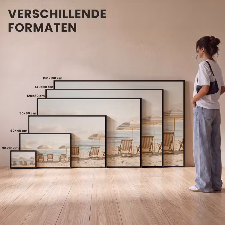 Canvas met lijst - Strand - Stoelen - Parasol — 7