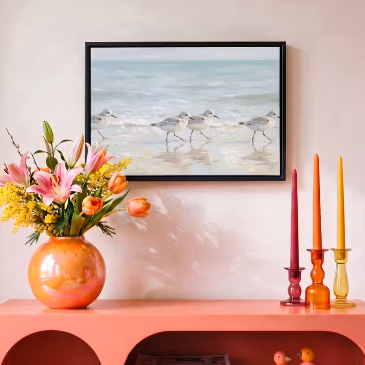 Canvas met lijst - Vogels - Strand - Zee — 4