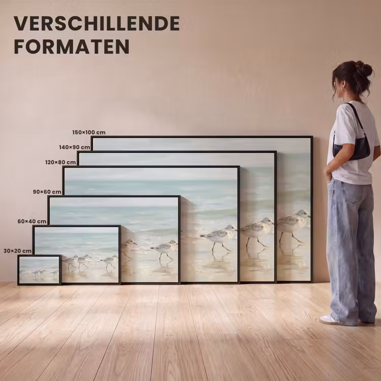 Canvas met lijst - Vogels - Strand - Zee — 7