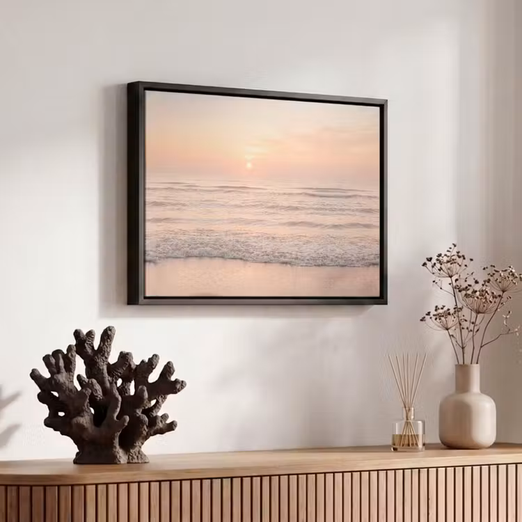 Canvas met lijst - Zon - Strand - Roze — 6