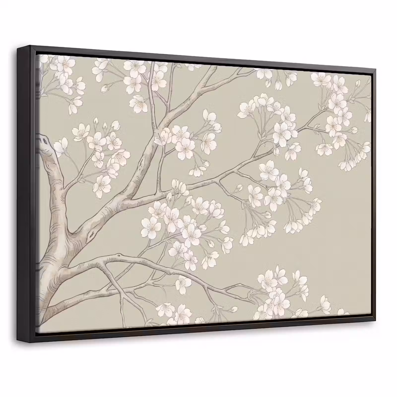 Canvas met lijst - Sereen - Bloesem - Wit — 1
