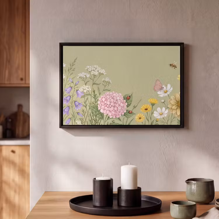 Canvas met lijst - Botanisch - Bloemen - Kleurrijk — 2