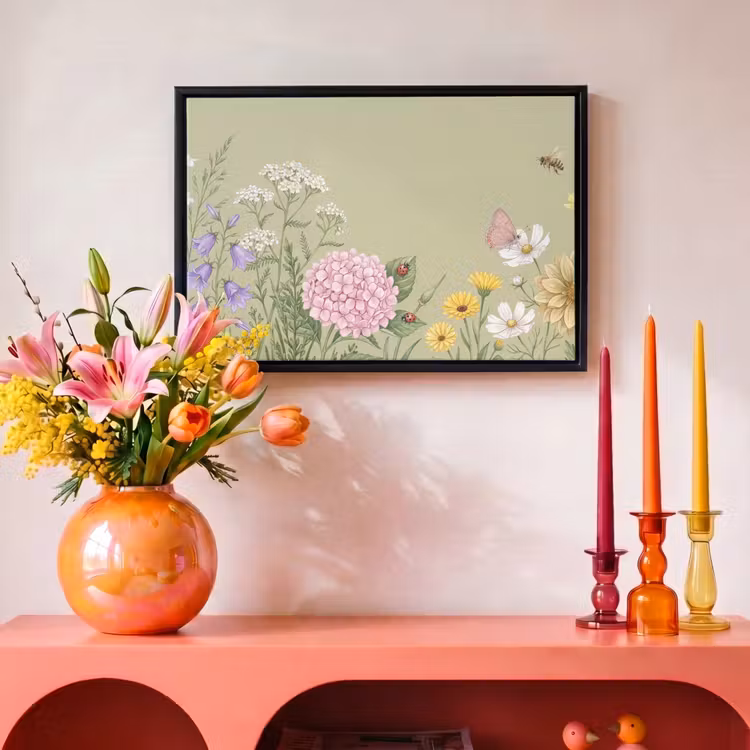 Canvas met lijst - Botanisch - Bloemen - Kleurrijk — 4