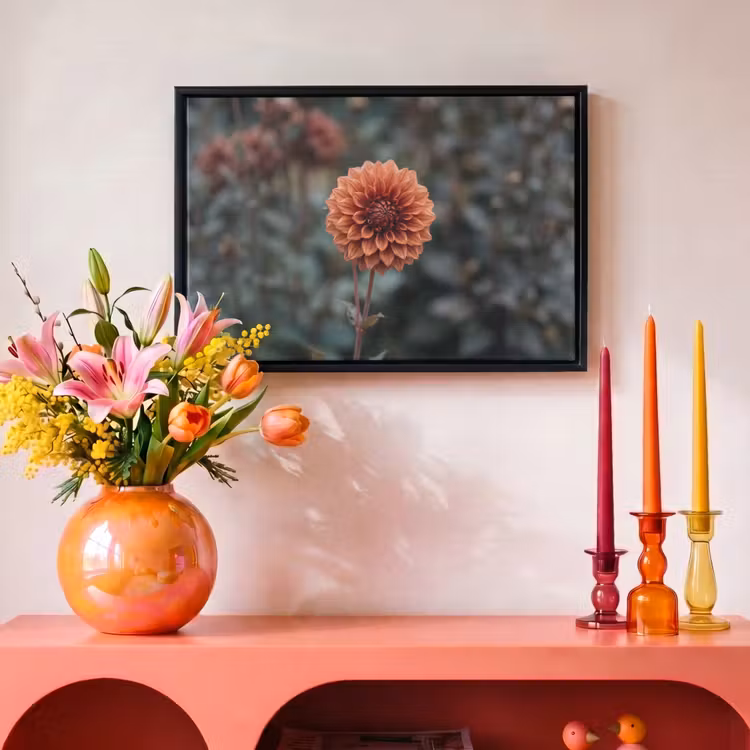 Canvas met lijst - Dahlia - Bloem - Natuur - Sfeervol — 4