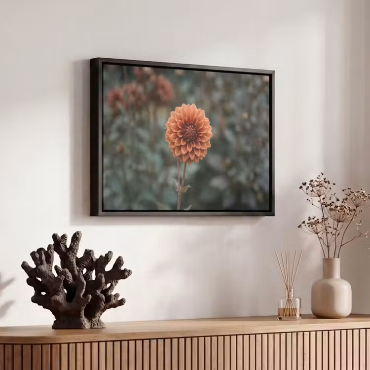 Canvas met lijst - Dahlia - Bloem - Natuur - Sfeervol — 6