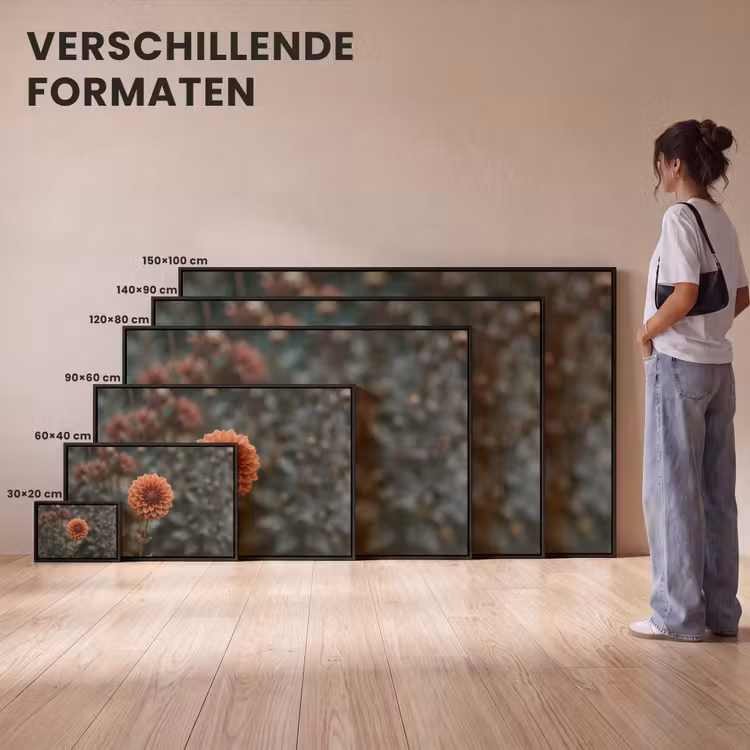 Canvas met lijst - Dahlia - Bloem - Natuur - Sfeervol — 7