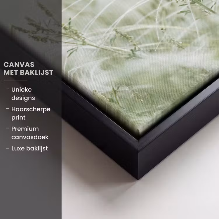 Canvas met lijst - Grassen - Minimalistisch - Groen — 5