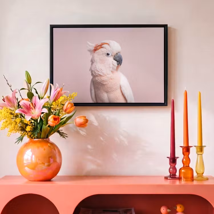 Canvas met lijst - Kaketoe - Portret - Roze — 4