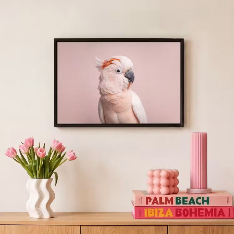 Canvas met lijst - Kaketoe - Portret - Roze — 8