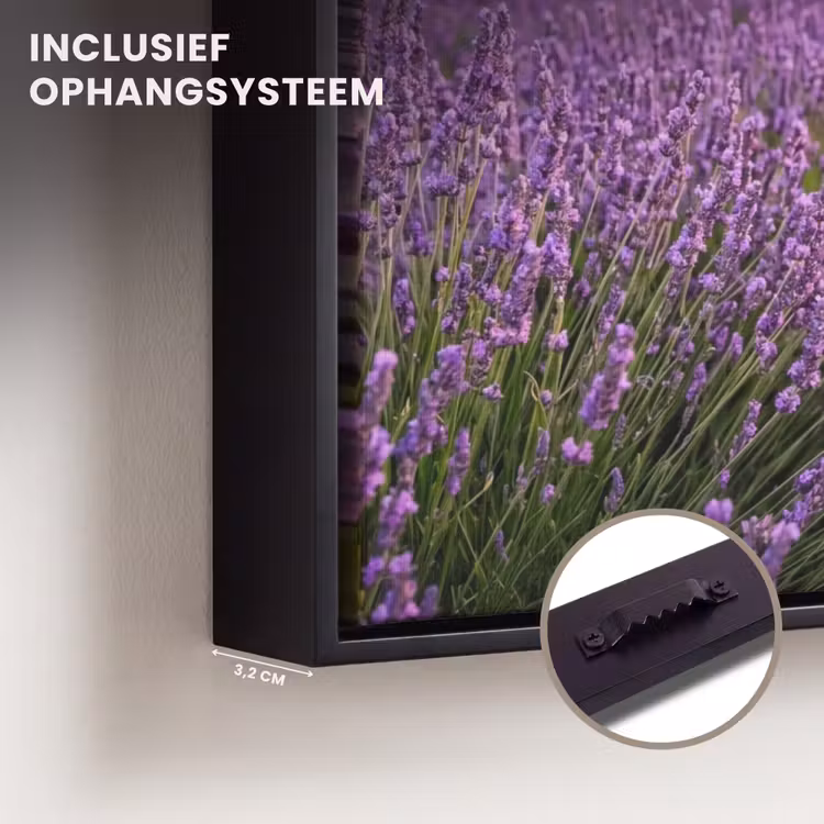 Canvas met lijst - Lavendel - Veld - Natuur - Paars — 3