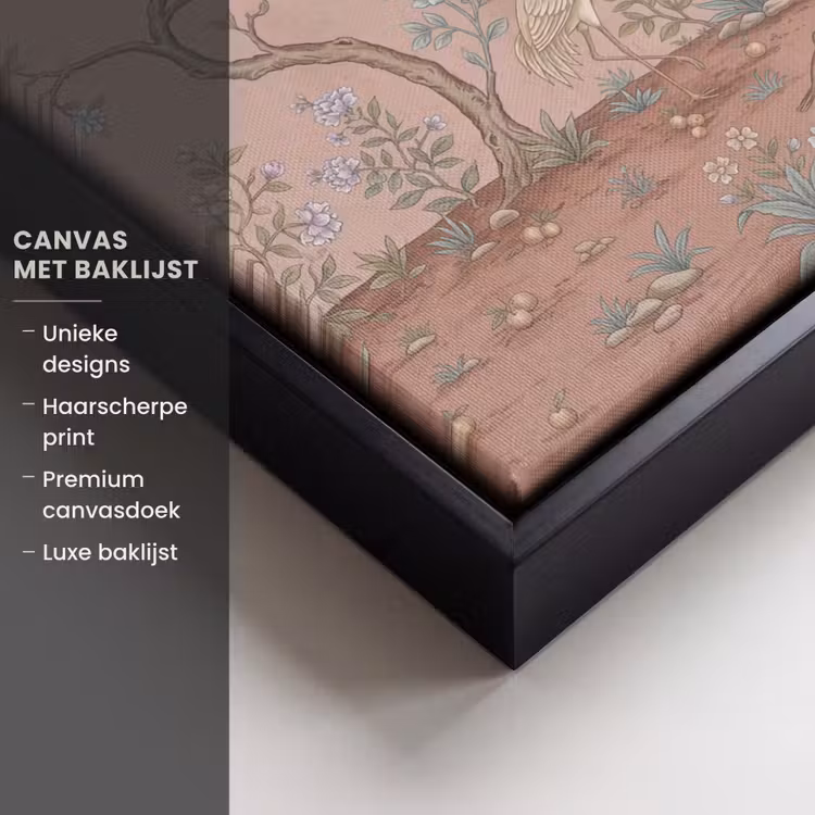 Canvas met lijst - Nostalgisch - Reigers - Roze — 5
