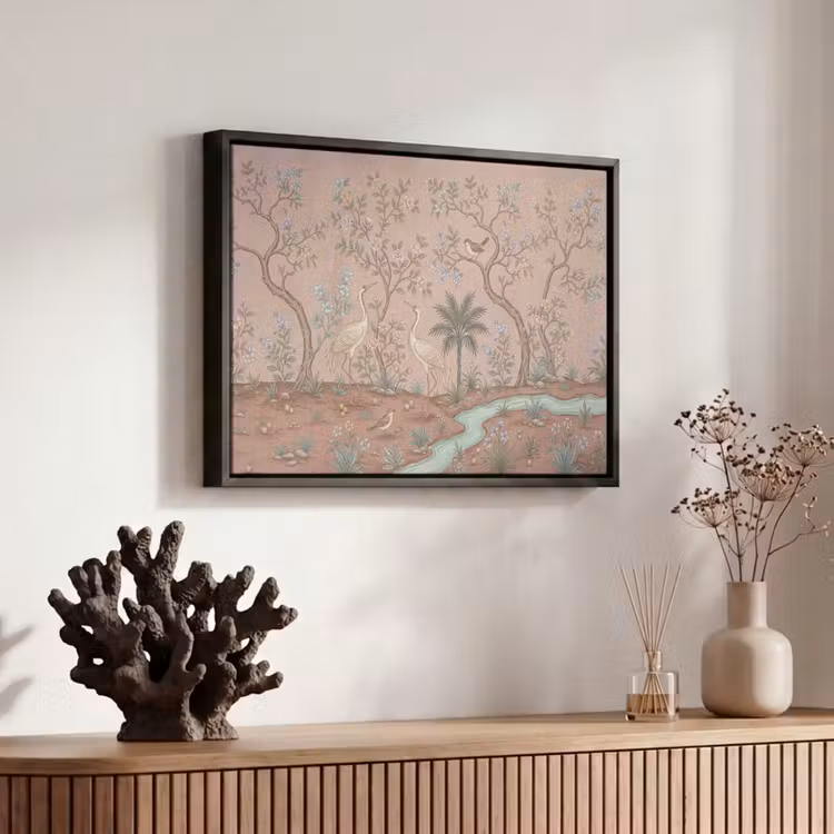 Canvas met lijst - Nostalgisch - Reigers - Roze — 6