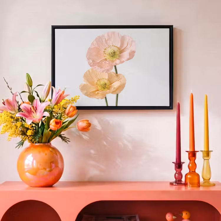 Canvas met lijst - Papavers - Botanisch - Roze — 4