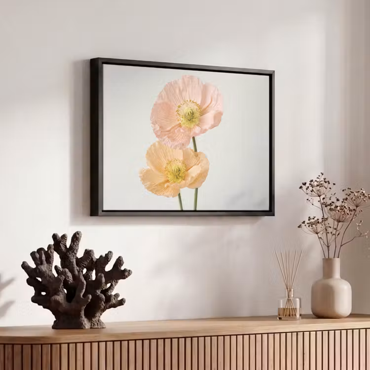 Canvas met lijst - Papavers - Botanisch - Roze — 6