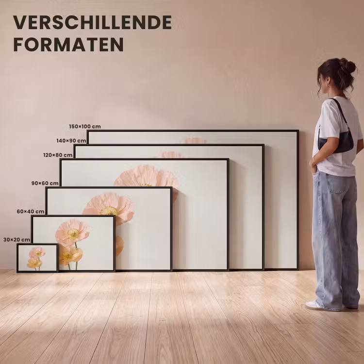 Canvas met lijst - Papavers - Botanisch - Roze — 7