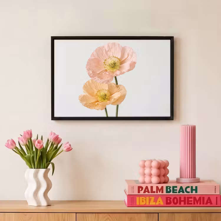 Canvas met lijst - Papavers - Botanisch - Roze — 8