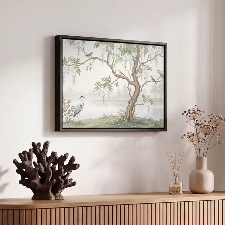 Canvas met lijst - Reiger - Landschap - Groen — 6