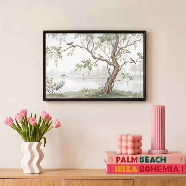 Canvas met lijst - Reiger - Landschap - Groen — 8