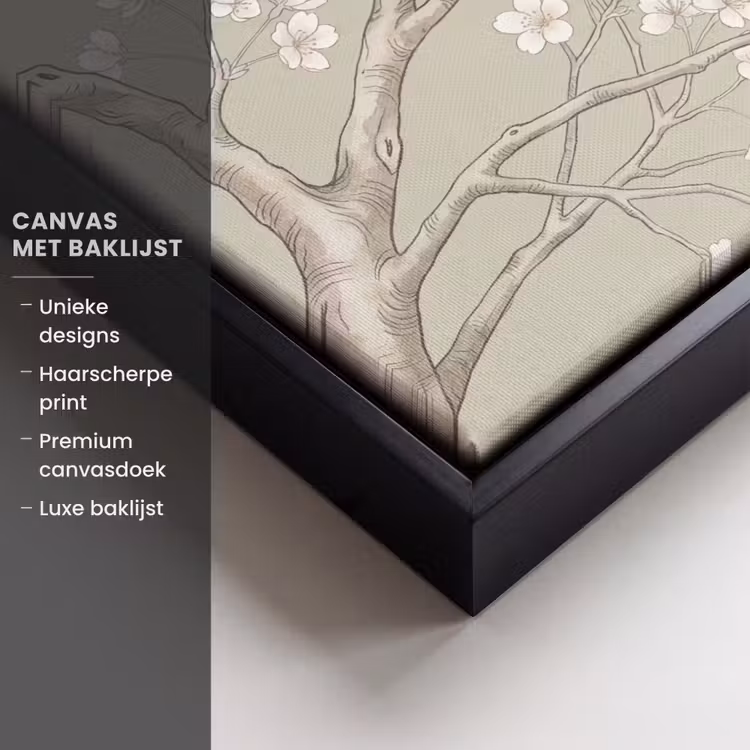 Canvas met lijst - Sereen - Bloesem - Wit — 5