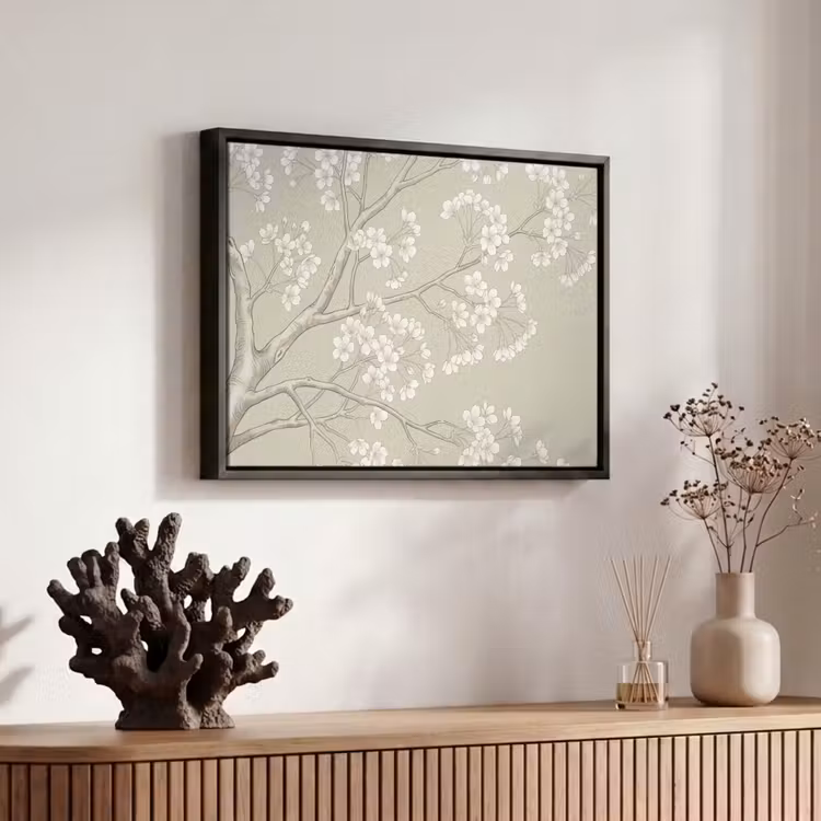 Canvas met lijst - Sereen - Bloesem - Wit — 6