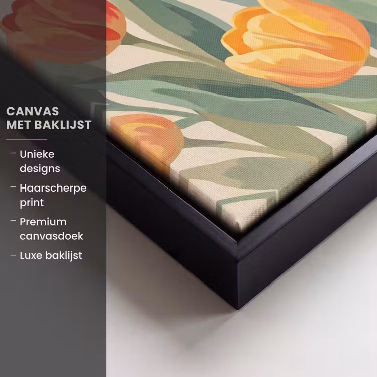 Canvas met lijst - Tulpen - Abstract - Kleurrijk — 5