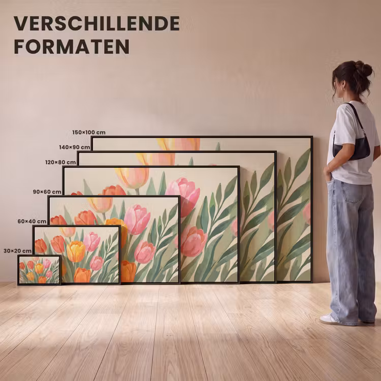 Canvas met lijst - Tulpen - Abstract - Kleurrijk — 7