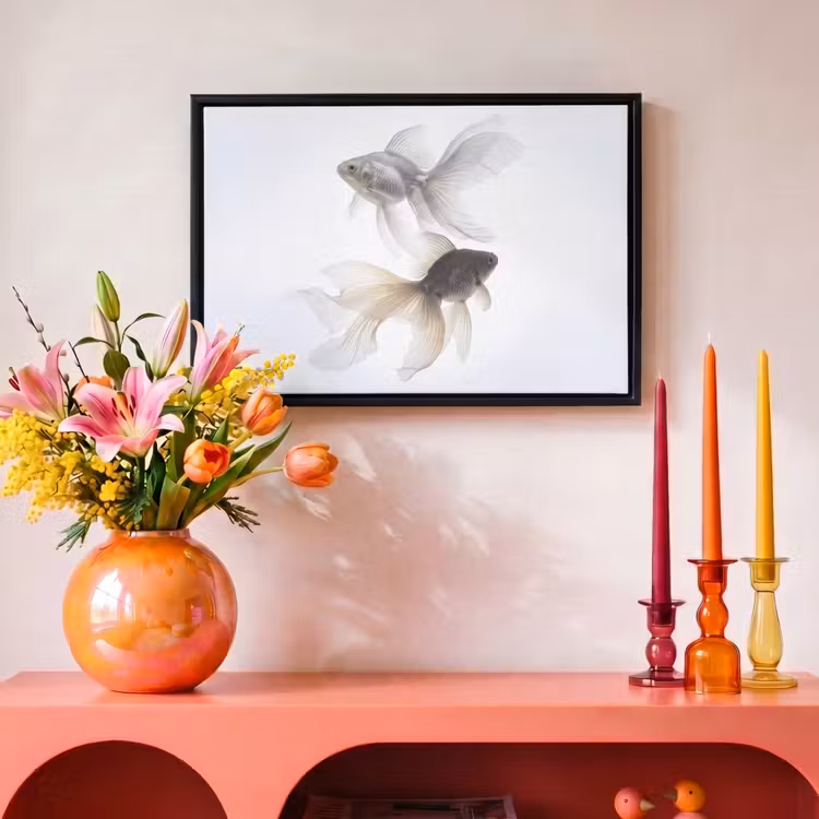 Canvas met lijst - Goudvissen - Modern - Wit — 4