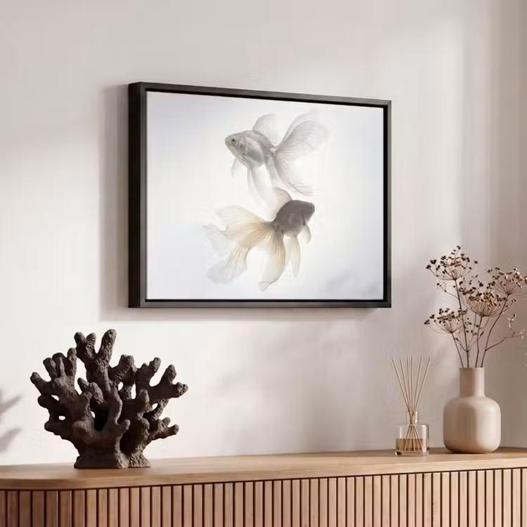 Canvas met lijst - Goudvissen - Modern - Wit — 6