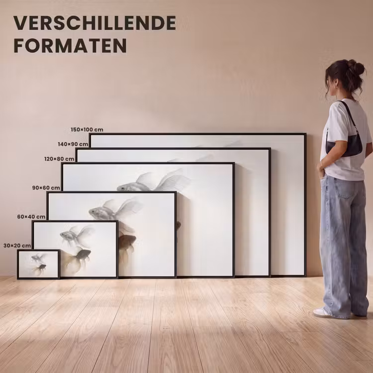 Canvas met lijst - Goudvissen - Modern - Wit — 7