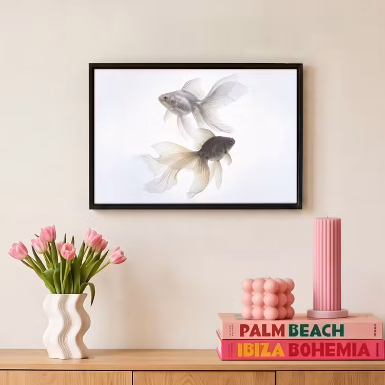 Canvas met lijst - Goudvissen - Modern - Wit — 8