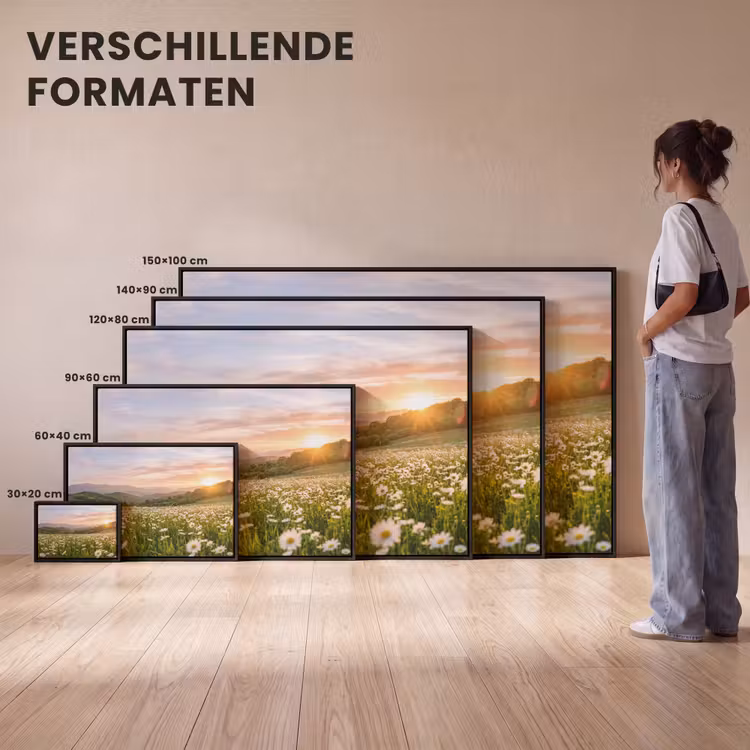 Canvas met lijst - Madelief - Veld - Heuvels - Groen — 7