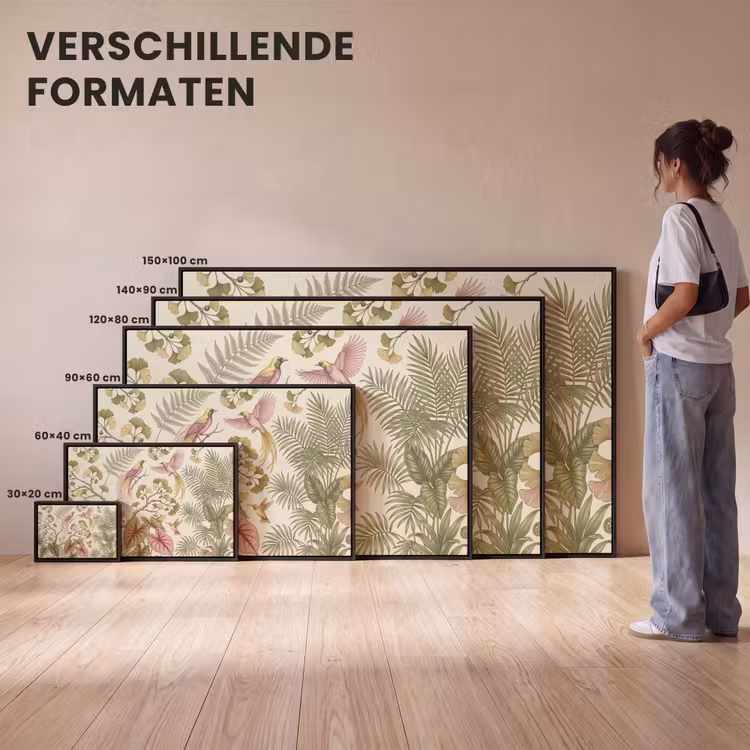 Canvas met lijst - Vogels - Tropisch - Botanisch - Roze — 7