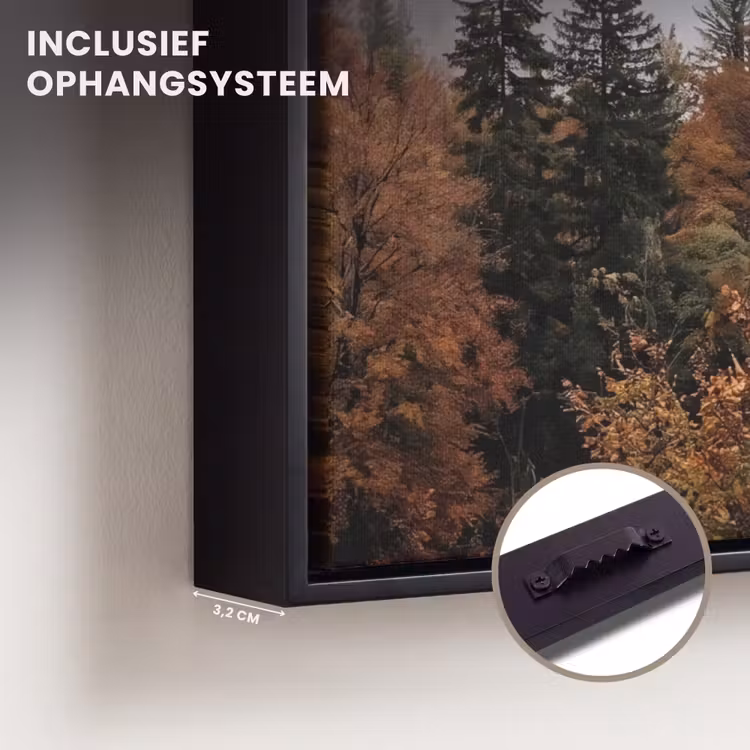 Canvas met lijst - Bergen - Vallei - Mist - Herfst - Natuur — 3