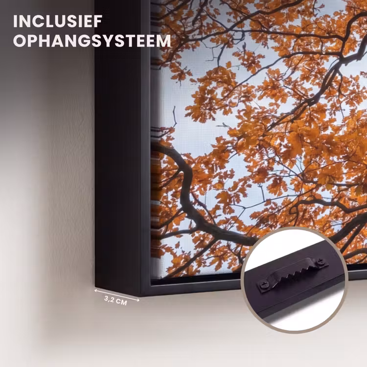 Canvas met lijst - Boom - Bladerdak - Herfst - Oranje - Sfeervol — 3