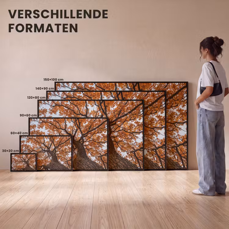 Canvas met lijst - Boom - Bladerdak - Herfst - Oranje - Sfeervol — 7