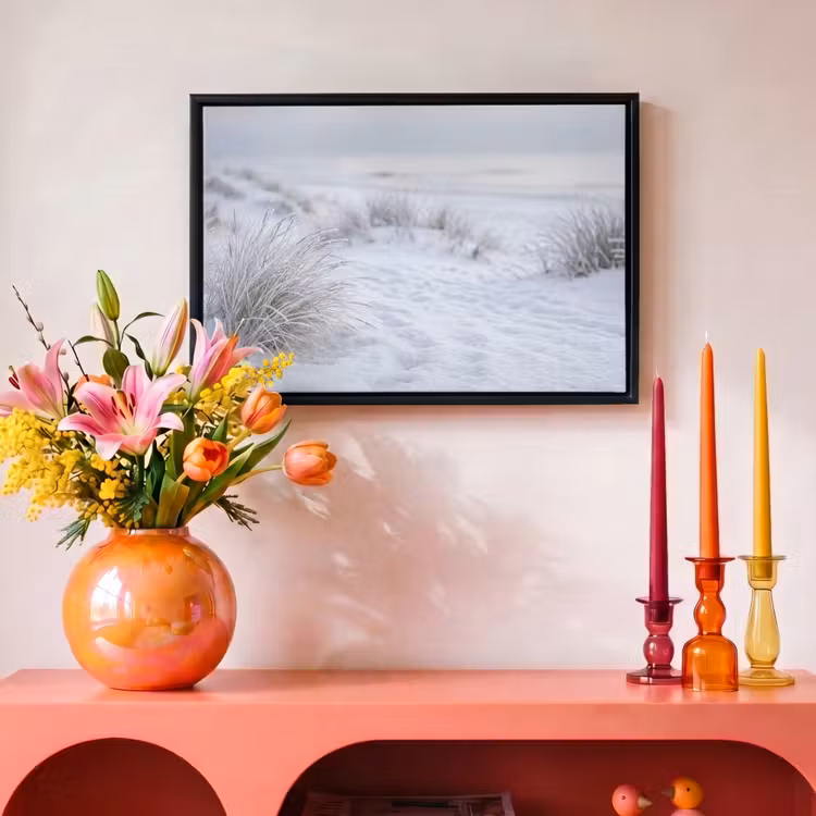 Canvas met lijst - Duinen - Sneeuw - Strand - Winter - Serene — 4
