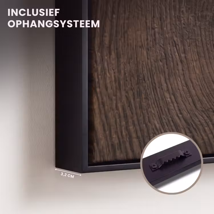 Canvas met lijst - Houtnerf - Textuur - Patroon - Bruin - Rustiek — 3