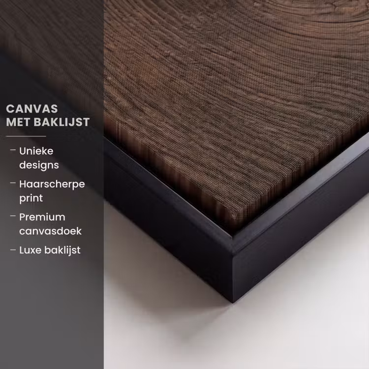 Canvas met lijst - Houtnerf - Textuur - Patroon - Bruin - Rustiek — 5