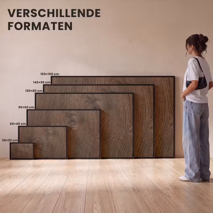 Canvas met lijst - Houtnerf - Textuur - Patroon - Bruin - Rustiek — 7