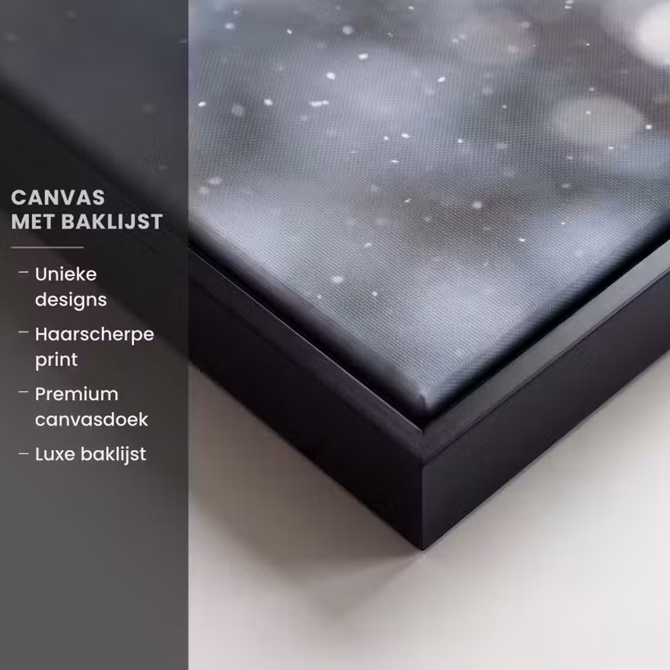 Canvas met lijst - Vos - Sneeuwval - Portret - Winter - Sfeervol — 5
