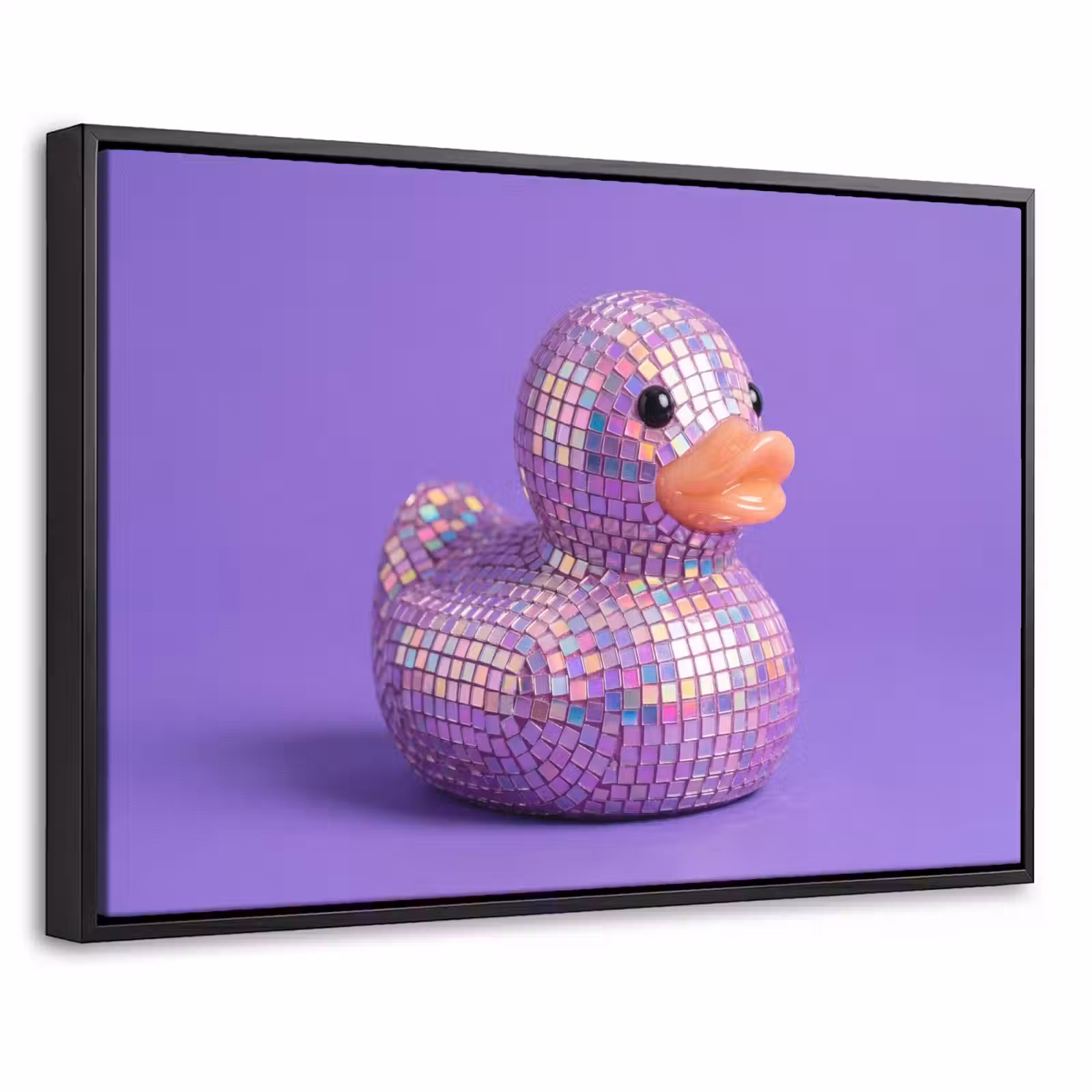 Canvas met lijst - Disco - Eend - Paars — 1