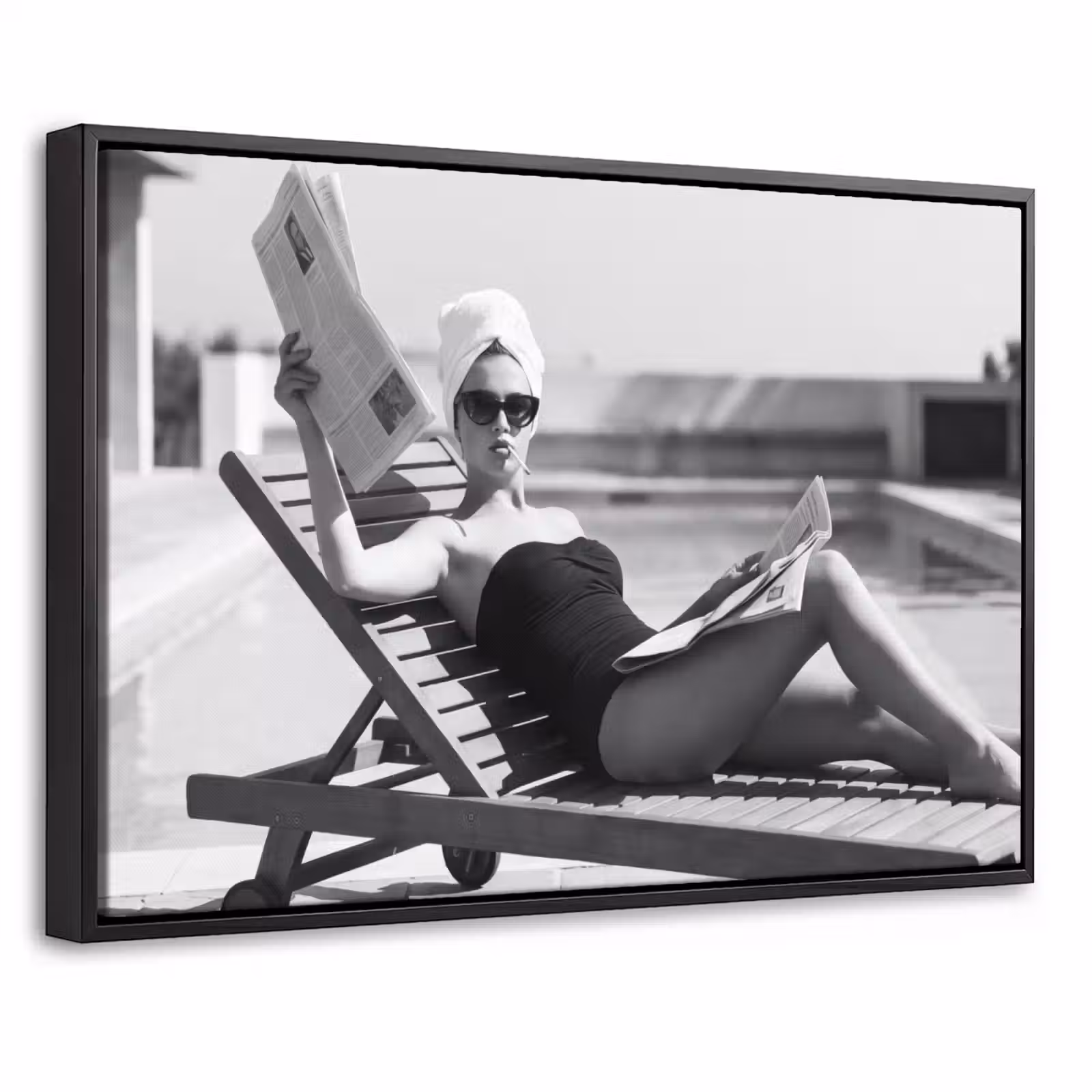 Canvas met lijst - Glamour - Modern - Zwart - Wit — 1