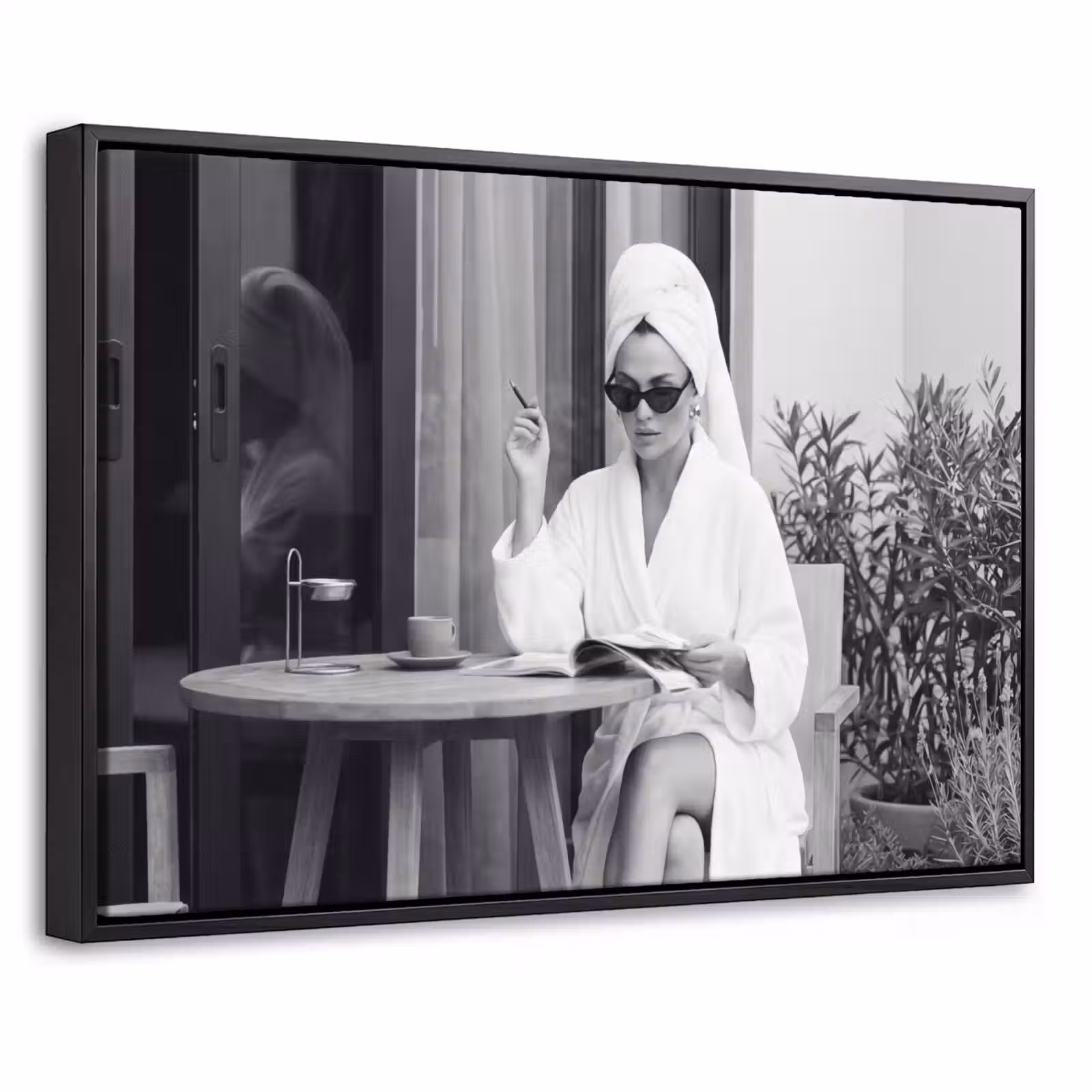 Canvas met lijst - Modern - Vrouw - Zwart - Wit — 1